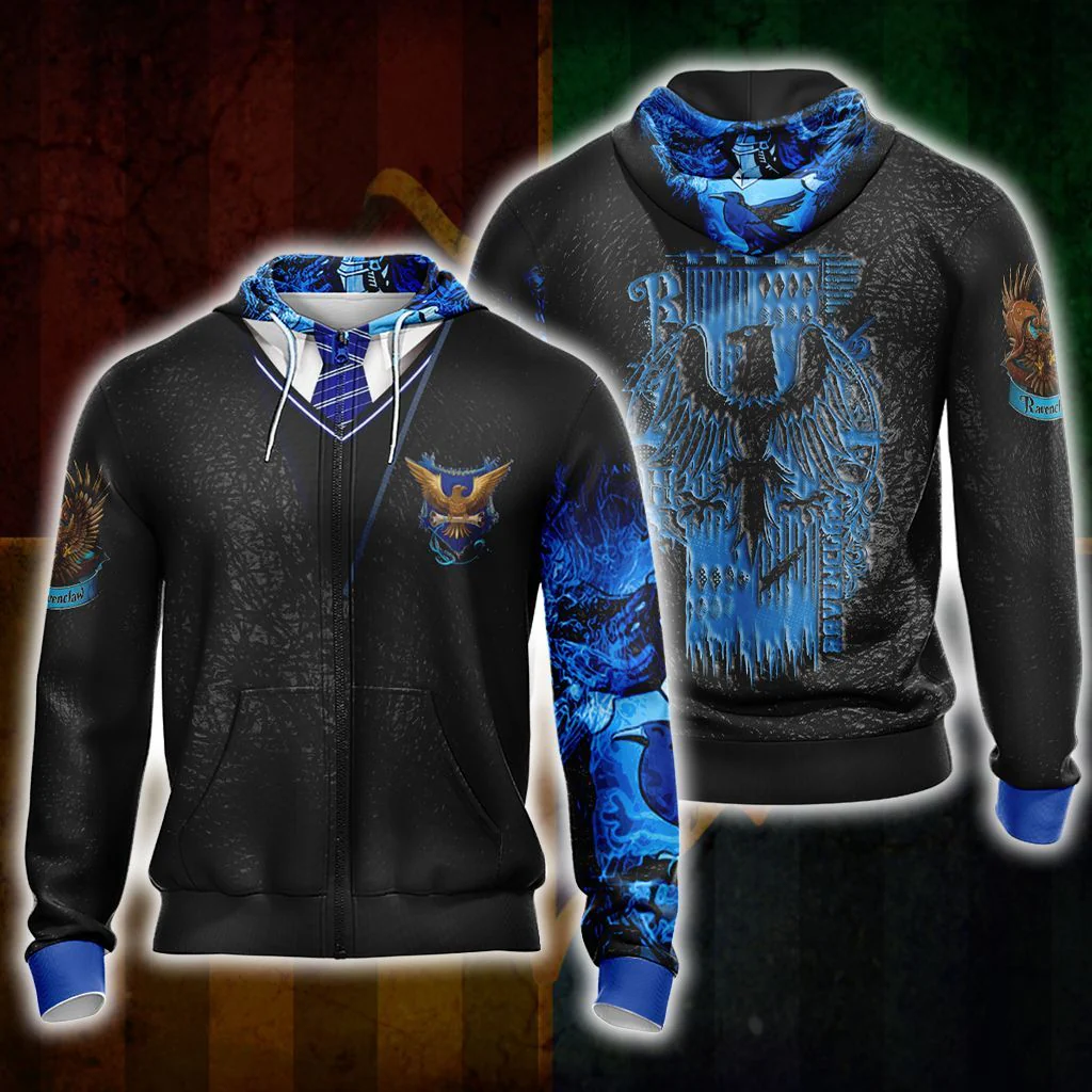 Harry Potter Hogwarts House Gryffindor Slytherin Ravenclaw Hufflepuff T-shirt Zip Hoodie Pullover Hoodie - Image 10