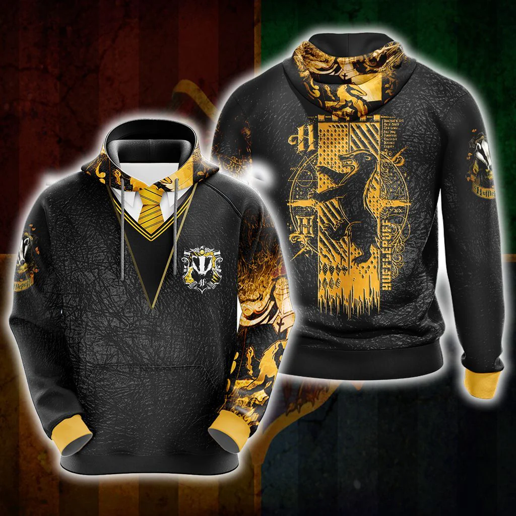 Harry Potter Hogwarts House Gryffindor Slytherin Ravenclaw Hufflepuff T-shirt Zip Hoodie Pullover Hoodie - Image 14