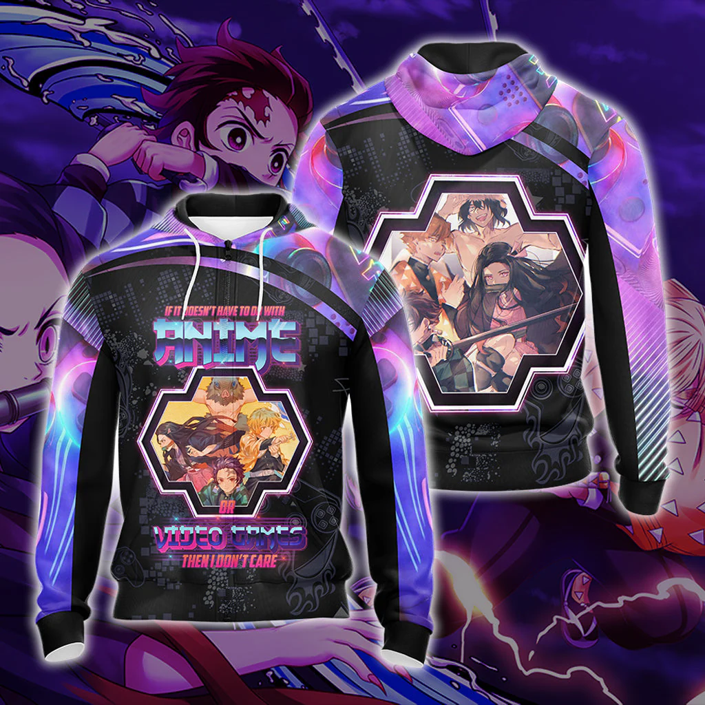 If it doesnt have to do with anime or video games then I dont care Demon Slayer Unisex 3D T-shirt Zip Hoodie Pullover Hoodie - Image 3