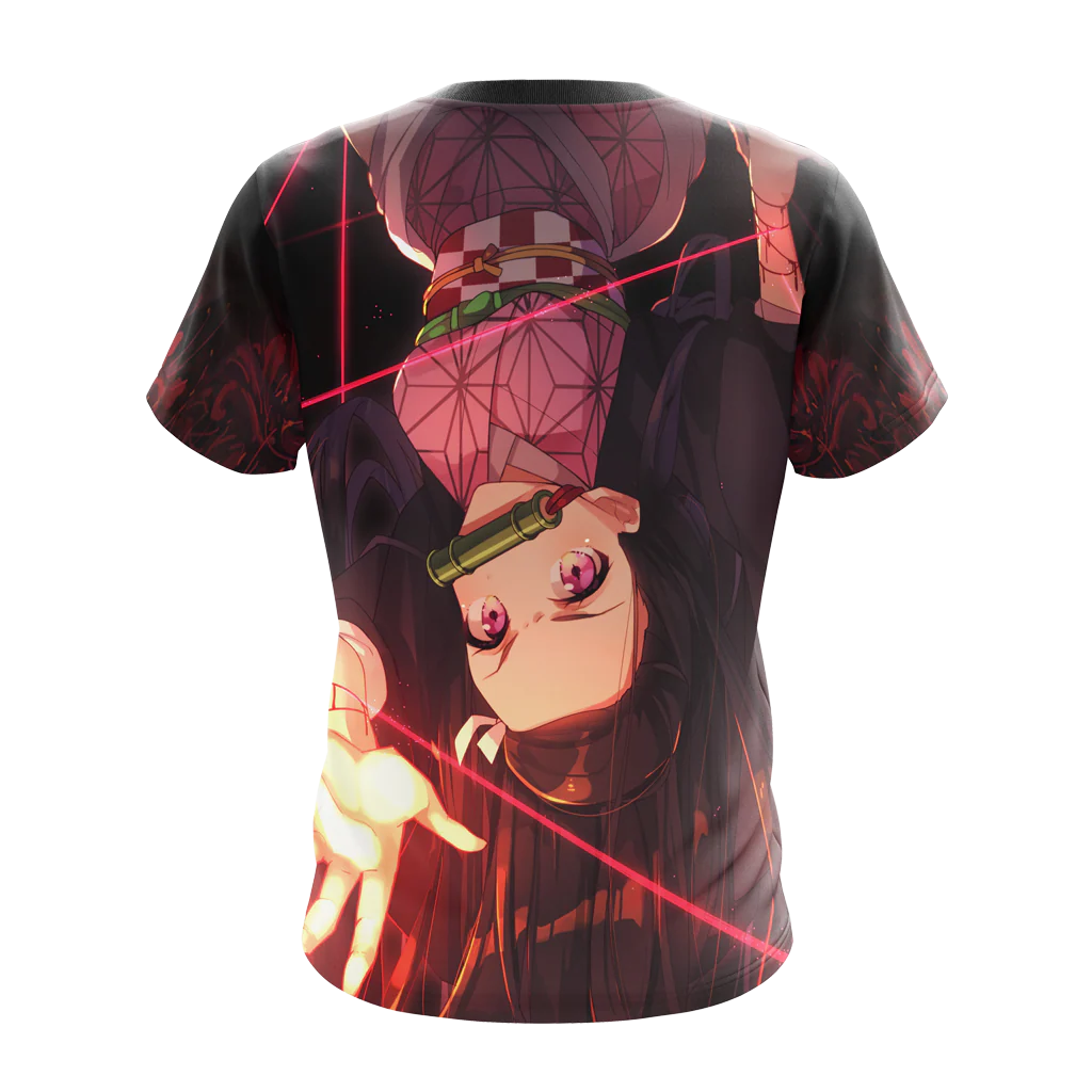 Nezuko Demon Slayer All Over Print T-shirt Zip Hoodie Pullover Hoodie - Image 5
