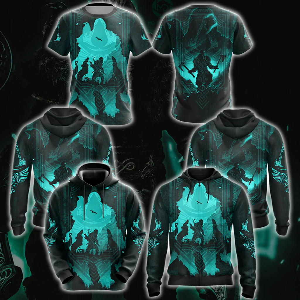 Assassin's Creed Valhalla All Over Print T-shirt Tank Top Zip Hoodie Pullover Hoodie - Image 4