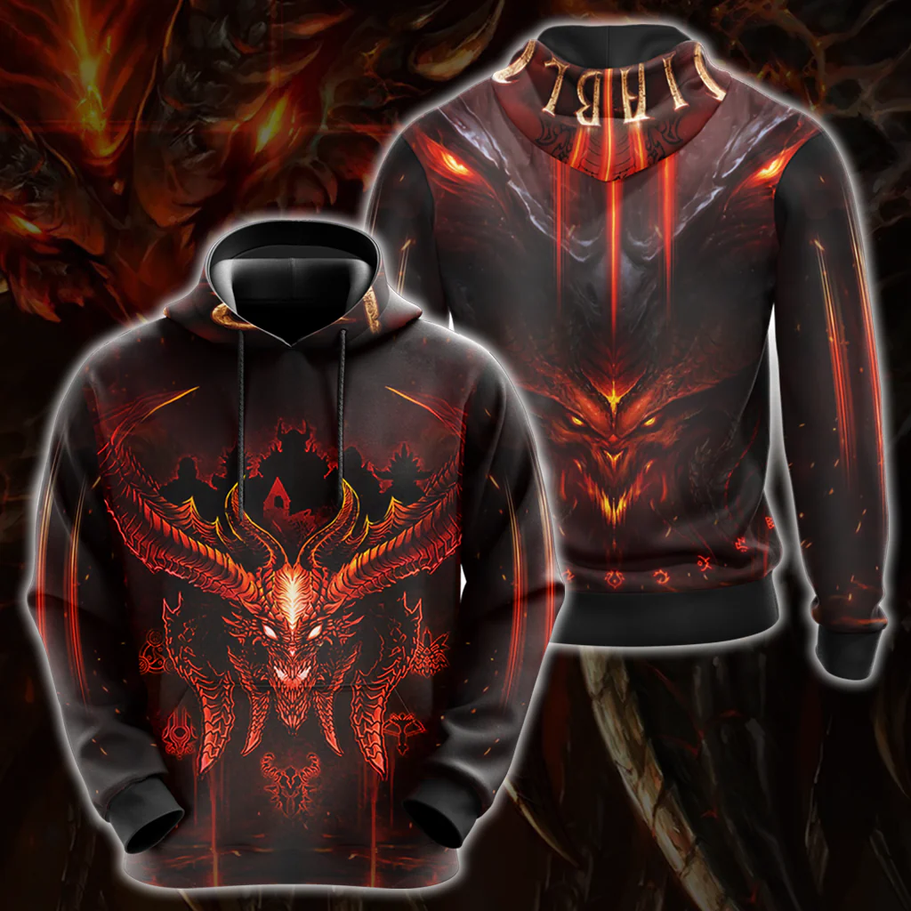 Diablo Video Game All Over Print T-shirt Tank Top Zip Hoodie Pullover Hoodie - Image 3