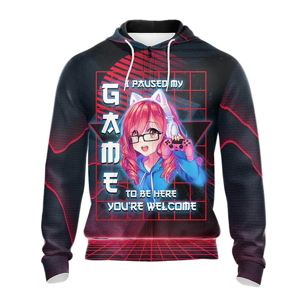 I Paused My Game To Be Here Unisex 3D T-shirt Zip Hoodie - Image 7