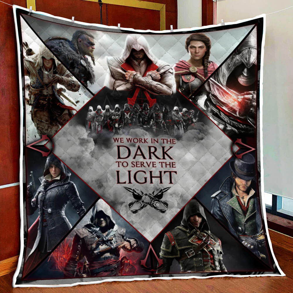 We work in the dark to serve the light Assassin's Creed Quilt Blanket Quilt Set - Image 3