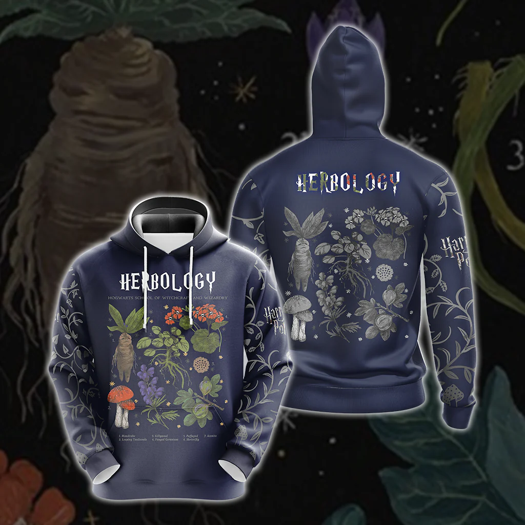 Herbology Harry Potter Hogwarts T-shirt Zip Hoodie Pullover Hoodie - Image 4