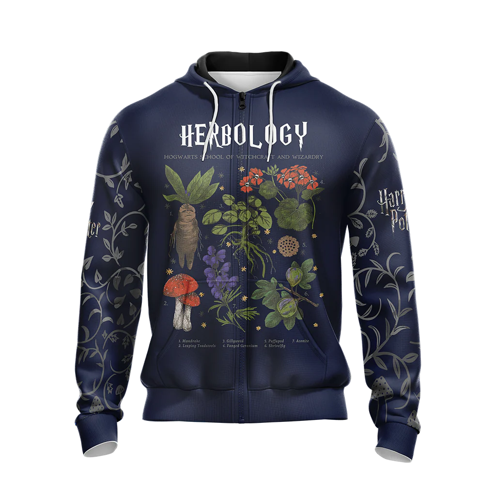Herbology Harry Potter Hogwarts T-shirt Zip Hoodie Pullover Hoodie - Image 8