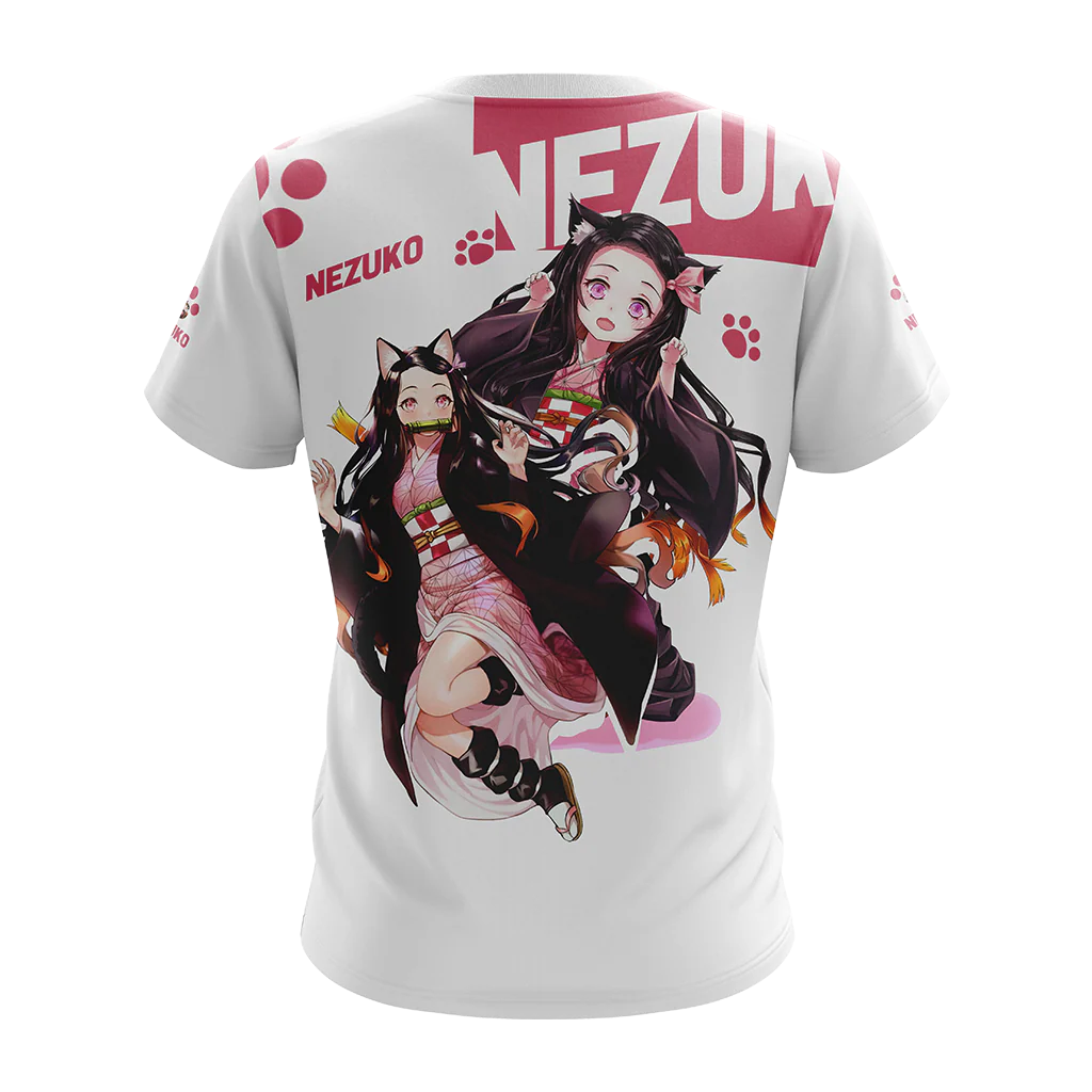 Nezuko Demon Slayer All Over Print T-shirt Zip Hoodie Pullover Hoodie - Image 10
