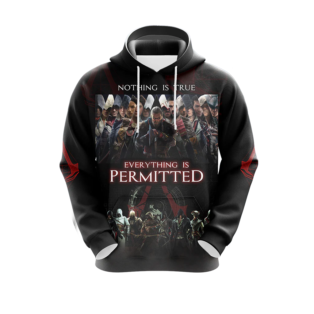 Nothing is True - Everything is Permitted Assassin's Creed All Over Print T-shirt Zip Hoodie Pullover Hoodie - Image 10