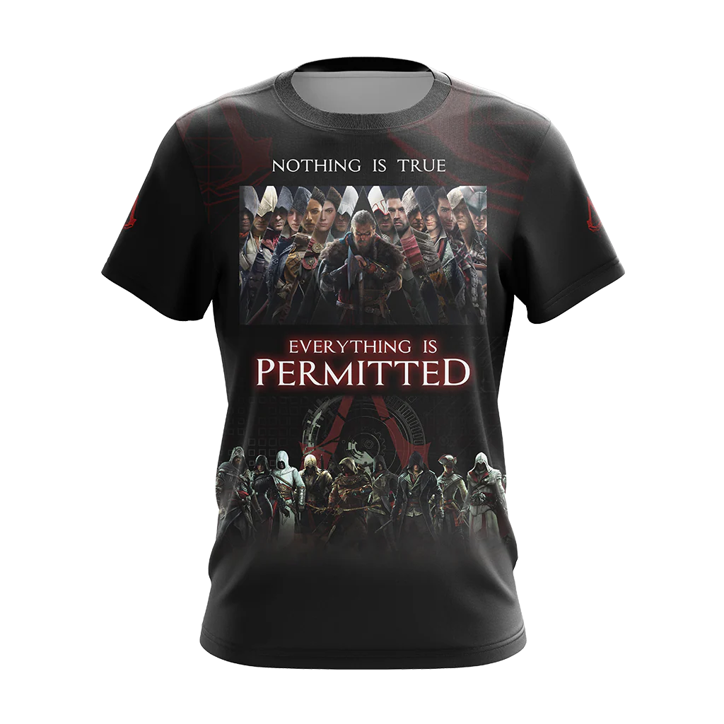 Nothing is True - Everything is Permitted Assassin's Creed All Over Print T-shirt Zip Hoodie Pullover Hoodie - Image 6