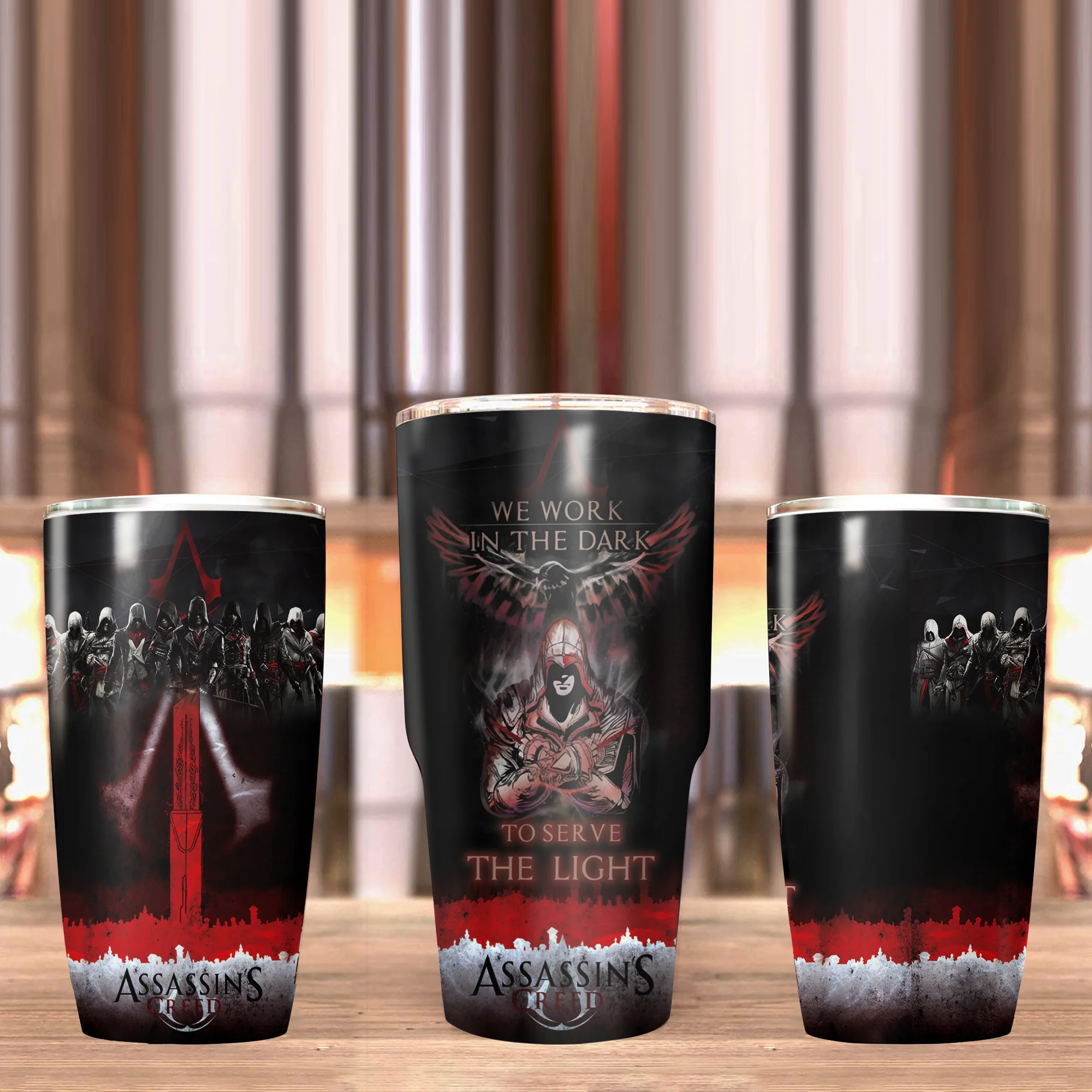 We work in the Dark to serve the Light Assassin's Creed Tumbler - Image 4