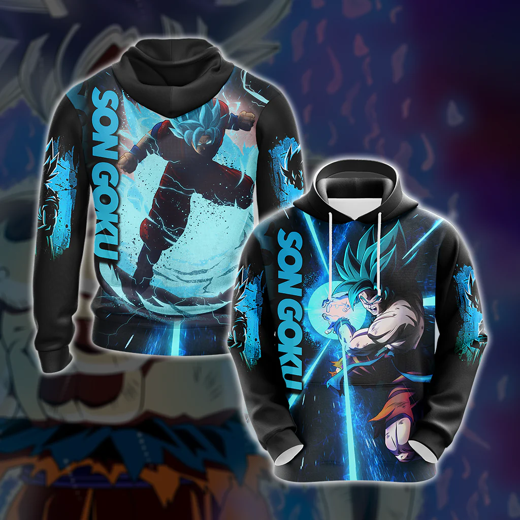Dragon Ball Son Goku All Over Print T-shirt Zip Hoodie Pullover Hoodie - Image 4