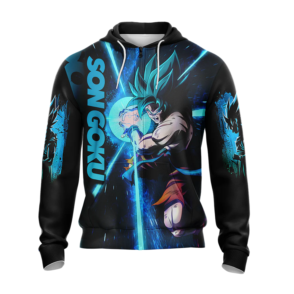 Dragon Ball Son Goku All Over Print T-shirt Zip Hoodie Pullover Hoodie - Image 6