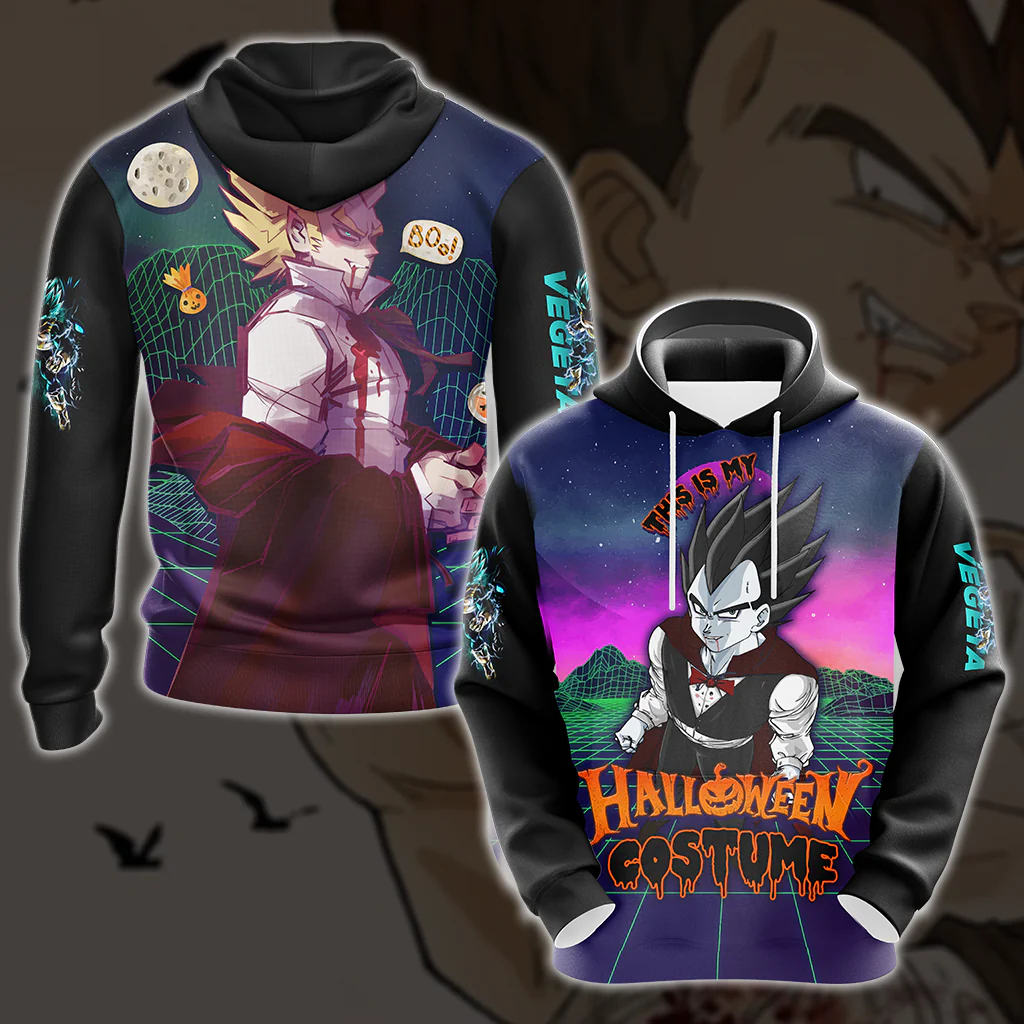 This is my Halloween Costume Vegeta Dragon Ball All Over Print T-shirt Zip Hoodie Pullover Hoodie - Image 3