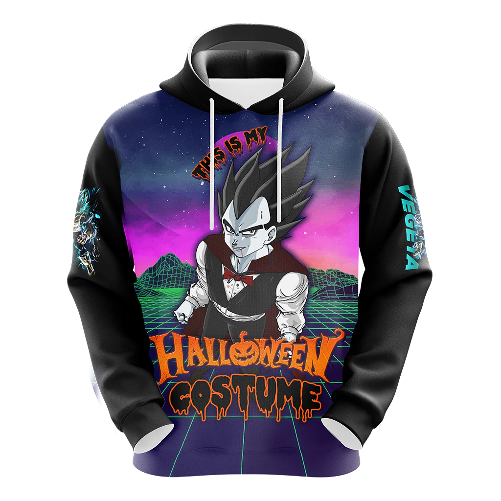 This is my Halloween Costume Vegeta Dragon Ball All Over Print T-shirt Zip Hoodie Pullover Hoodie - Image 7