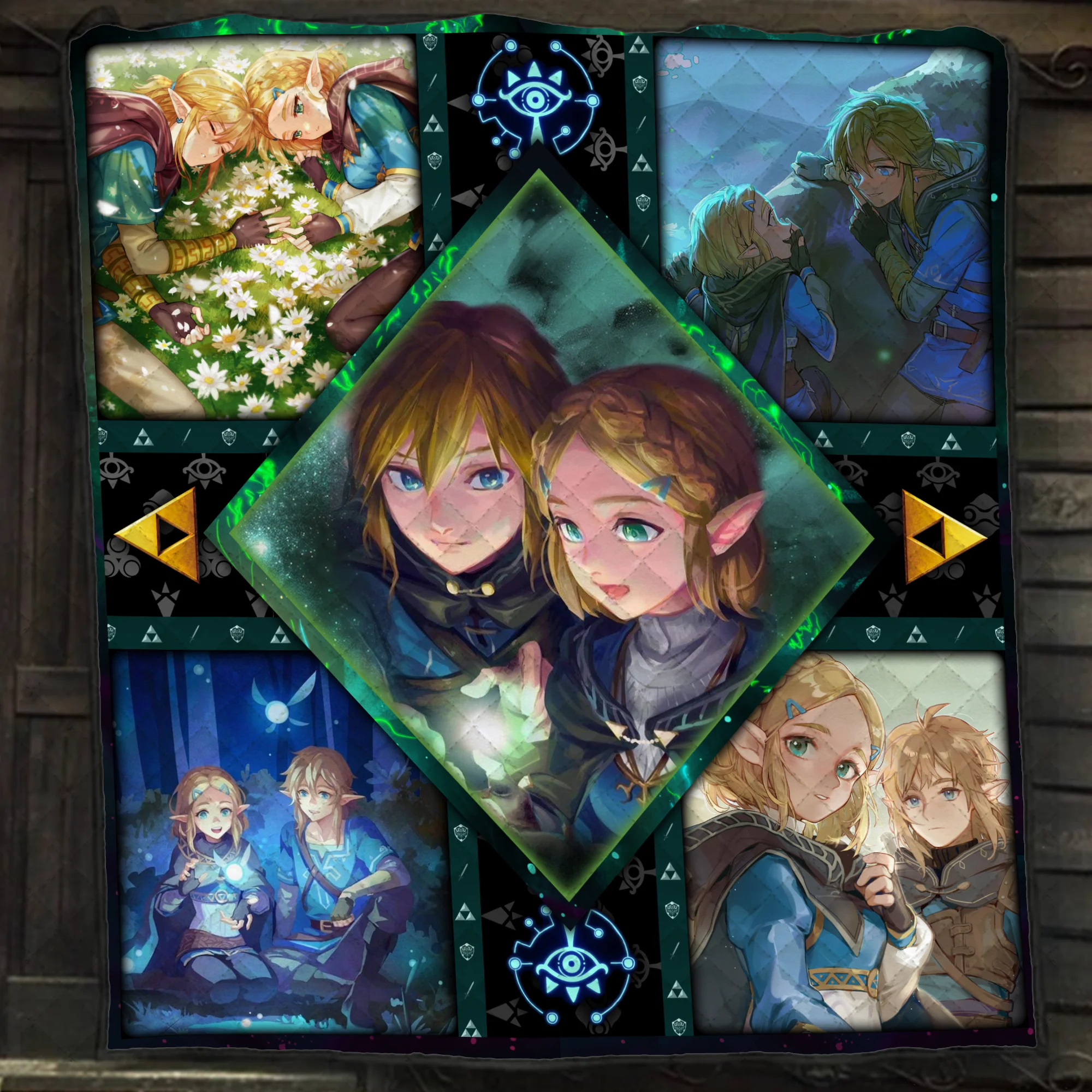 Link and Zelda The Legend of Zelda Quilt Blanket Quilt Set - Image 3
