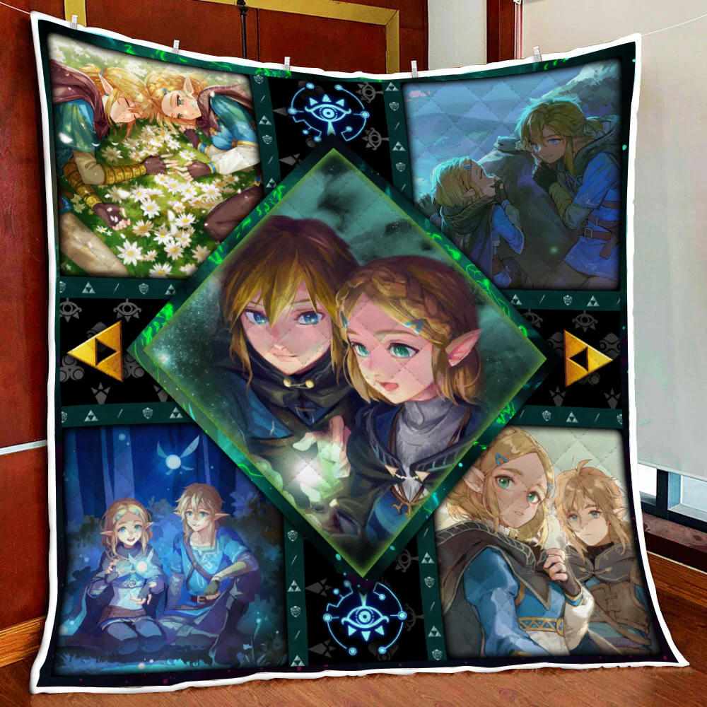 Link and Zelda The Legend of Zelda Quilt Blanket Quilt Set - Image 4