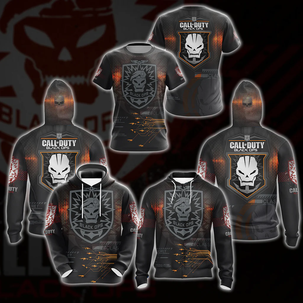 Call of Duty: Black Ops All Over Print T-shirt Tank Top Zip Hoodie Pullover Hoodie Hawaiian Shirt - Image 4
