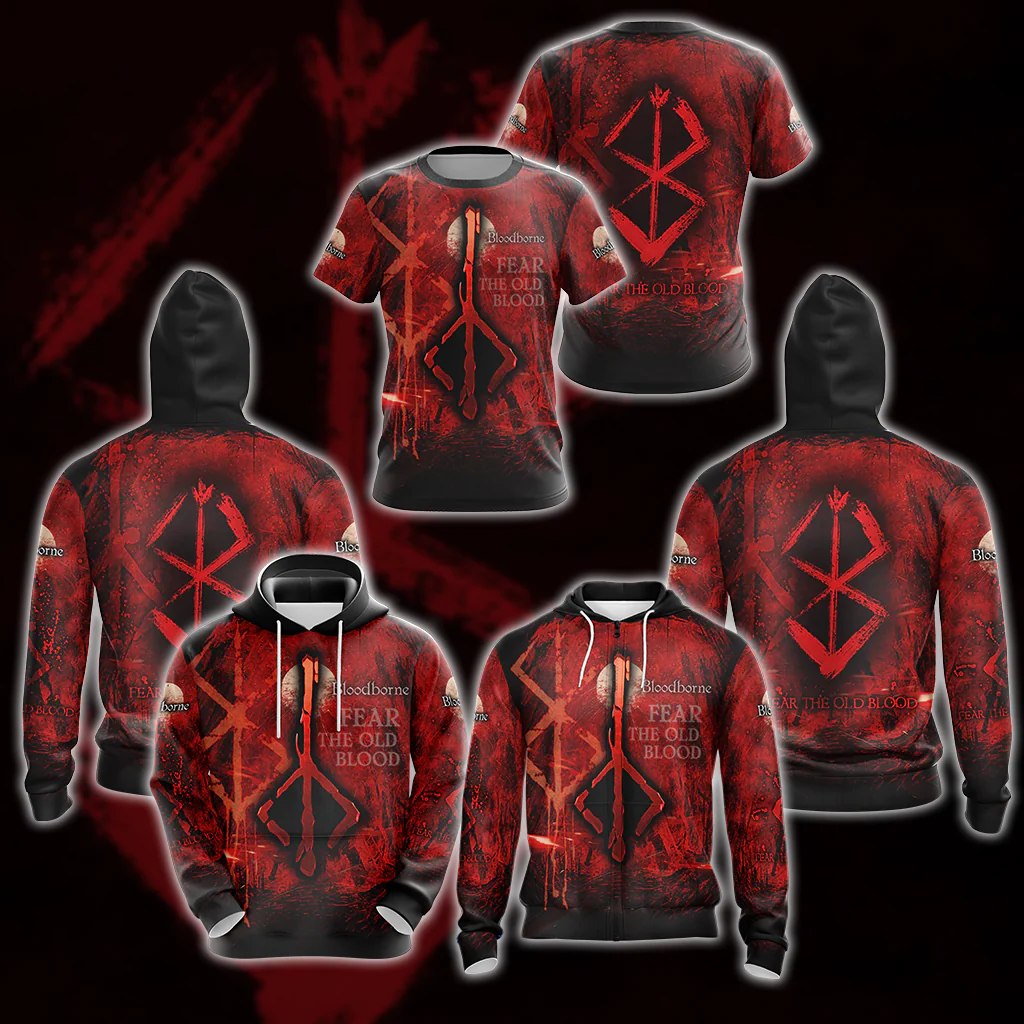 Bloodborne All Over Print T-shirt Tank Top Zip Hoodie Pullover Hoodie Hawaiian Shirt - Image 4