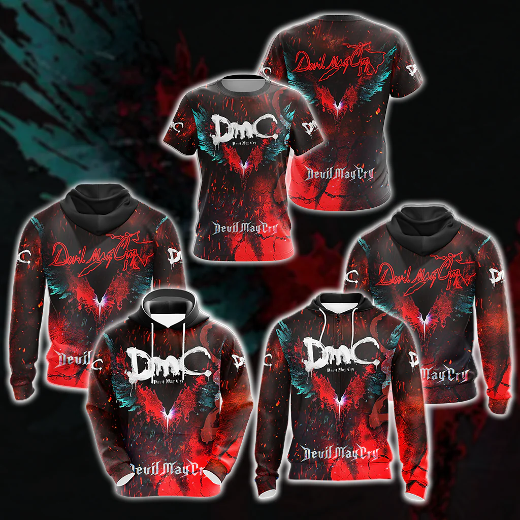 Devil May Cry All Over Print T-shirt Tank Top Zip Hoodie Pullover Hoodie Hawaiian Shirt - Image 4