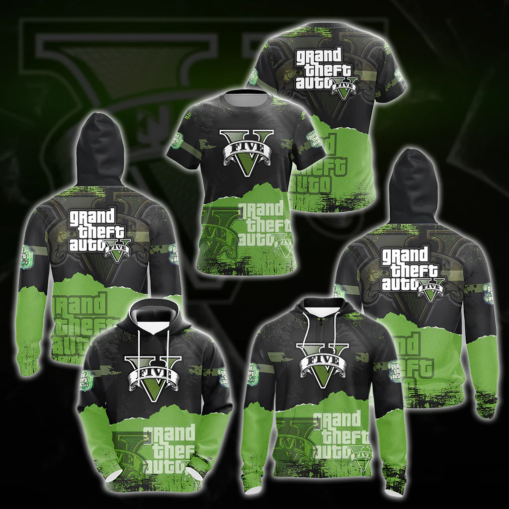 Grand Theft Auto V All Over Print T-shirt Tank Top Zip Hoodie Pullover Hoodie Hawaiian Shirt - Image 3