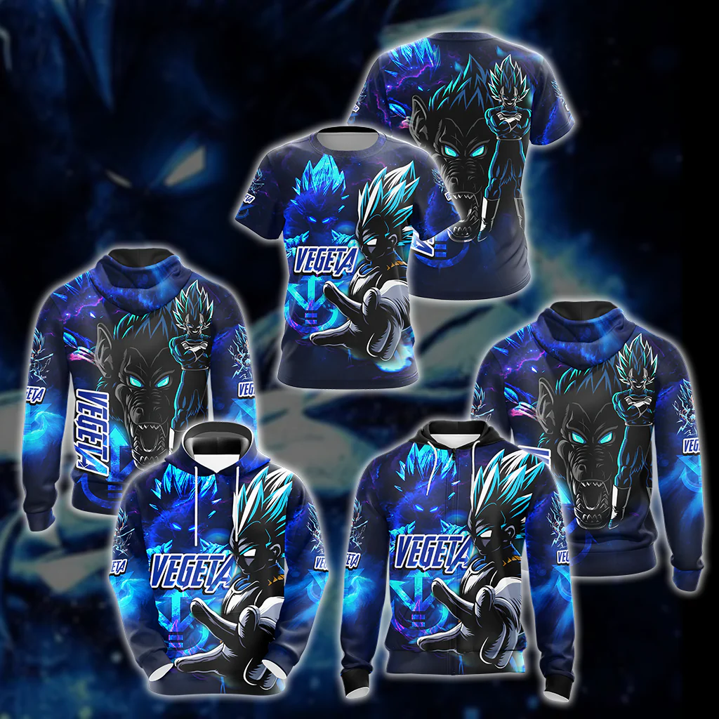 Dragon Ball Vegeta All Over Print T-shirt Tank Top Zip Hoodie Pullover Hoodie Hawaiian Shirt - Image 3