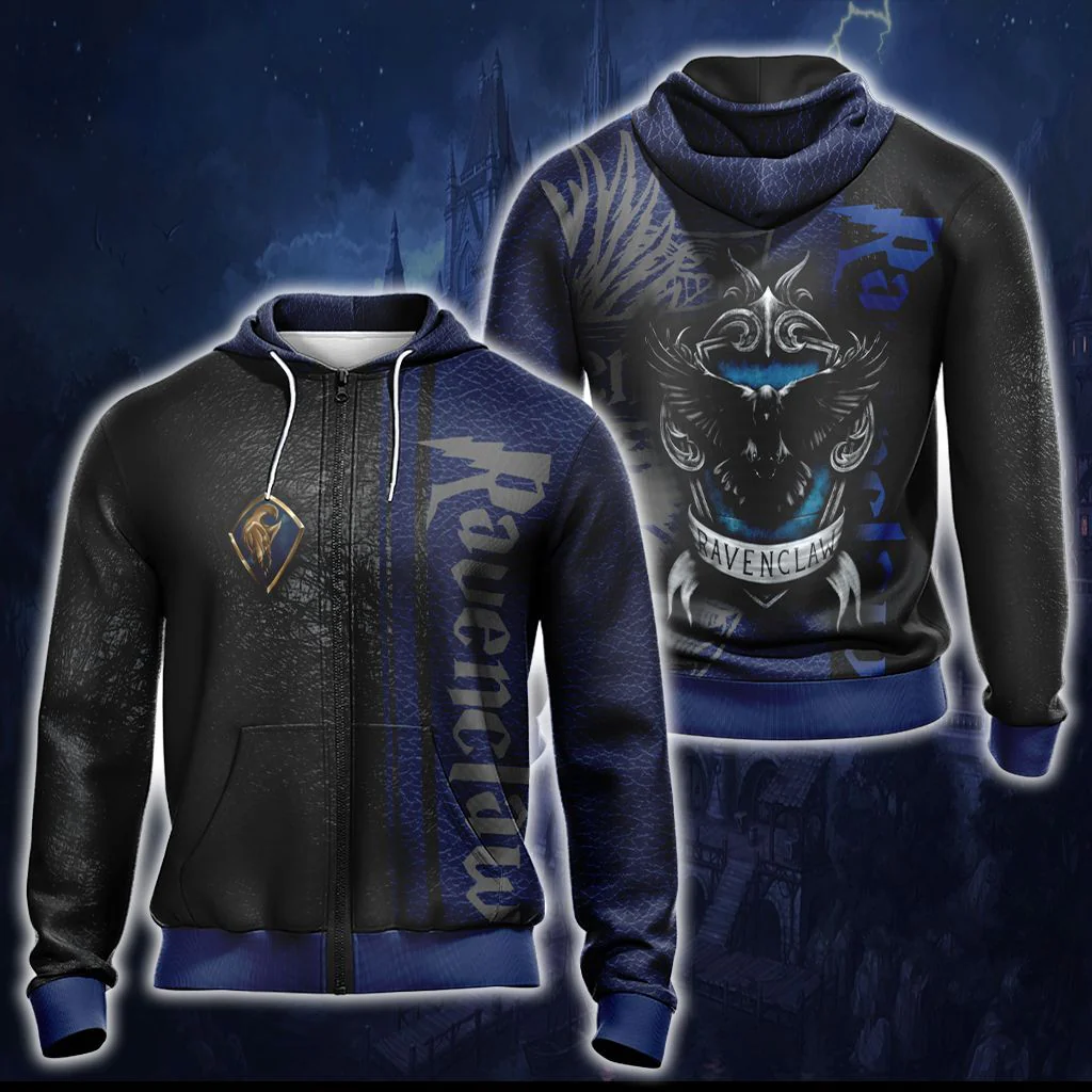 Harry Potter Hogwarts House Gryffindor Slytherin Ravenclaw Hufflepuff T-shirt Zip Hoodie Pullover Hoodie - Image 10