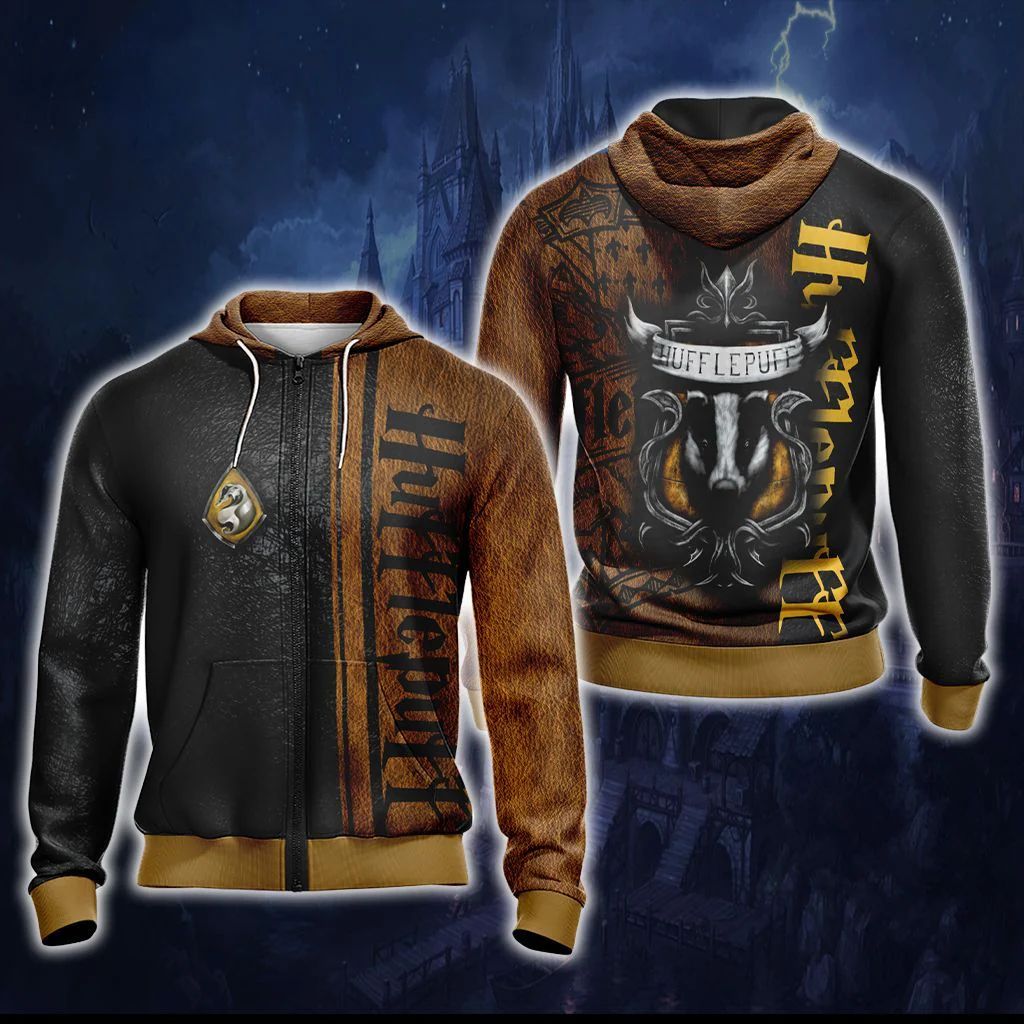 Harry Potter Hogwarts House Gryffindor Slytherin Ravenclaw Hufflepuff T-shirt Zip Hoodie Pullover Hoodie - Image 13