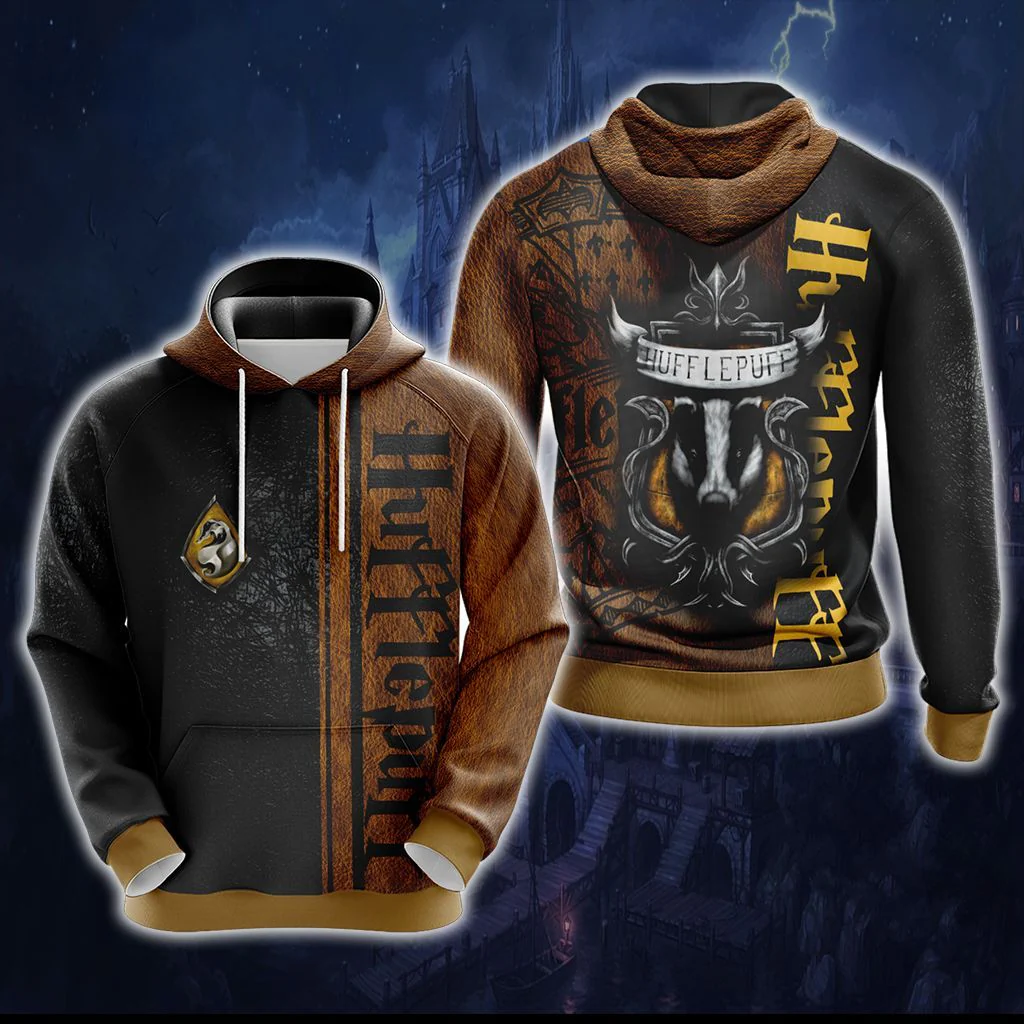 Harry Potter Hogwarts House Gryffindor Slytherin Ravenclaw Hufflepuff T-shirt Zip Hoodie Pullover Hoodie - Image 15