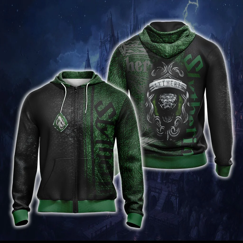 Harry Potter Hogwarts House Gryffindor Slytherin Ravenclaw Hufflepuff T-shirt Zip Hoodie Pullover Hoodie - Image 7