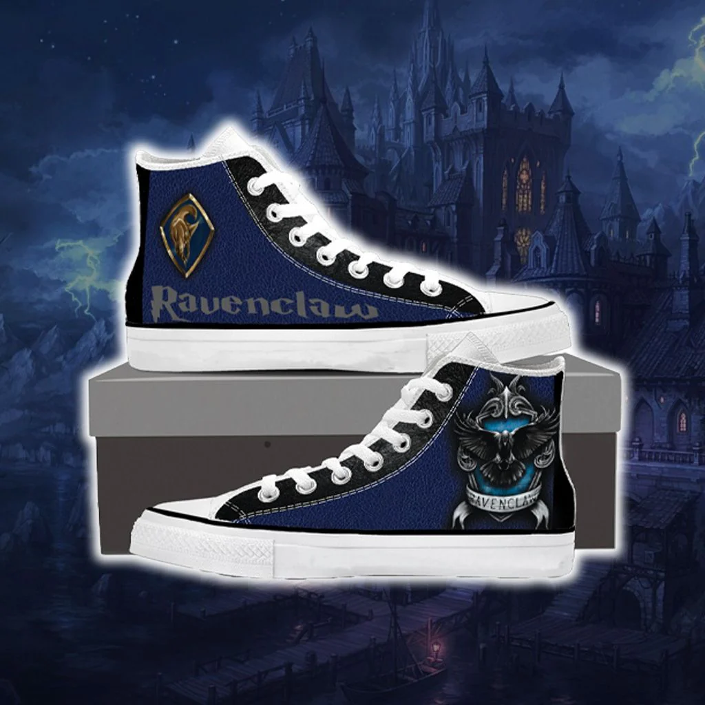Harry Potter Hogwarts House Gryffindor Slytherin Ravenclaw Hufflepuff High Top Shoes - Image 4