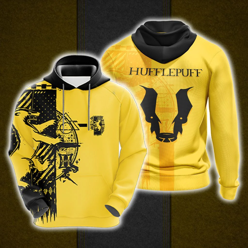 Harry Potter Hogwarts House Gryffindor Slytherin Ravenclaw Hufflepuff T-shirt Zip Hoodie Pullover Hoodie - Image 15