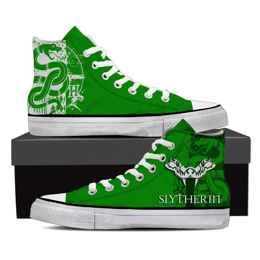 Quidditch Harry Potter Hogwarts House Gryffindor Slytherin Ravenclaw Hufflepuff High Top Shoes - Image 3