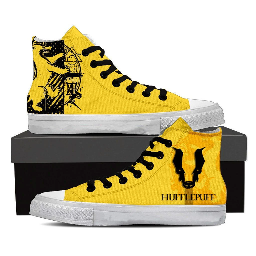 Quidditch Harry Potter Hogwarts House Gryffindor Slytherin Ravenclaw Hufflepuff High Top Shoes - Image 5