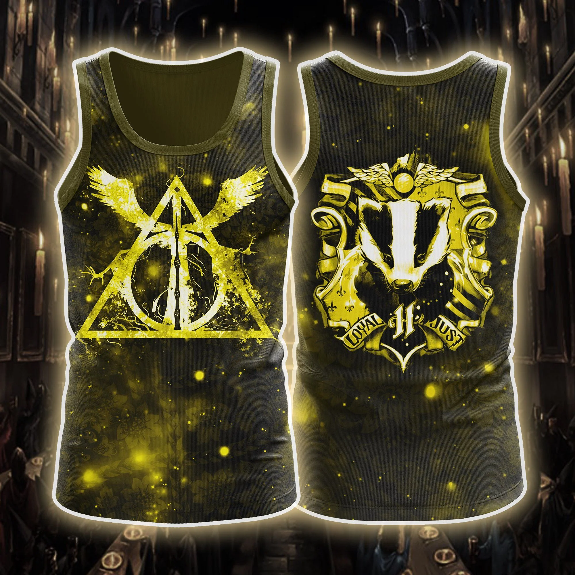 Harry Potter Hogwarts House Gryffindor Slytherin Ravenclaw Hufflepuff Unisex 3D Tank Top - Image 5