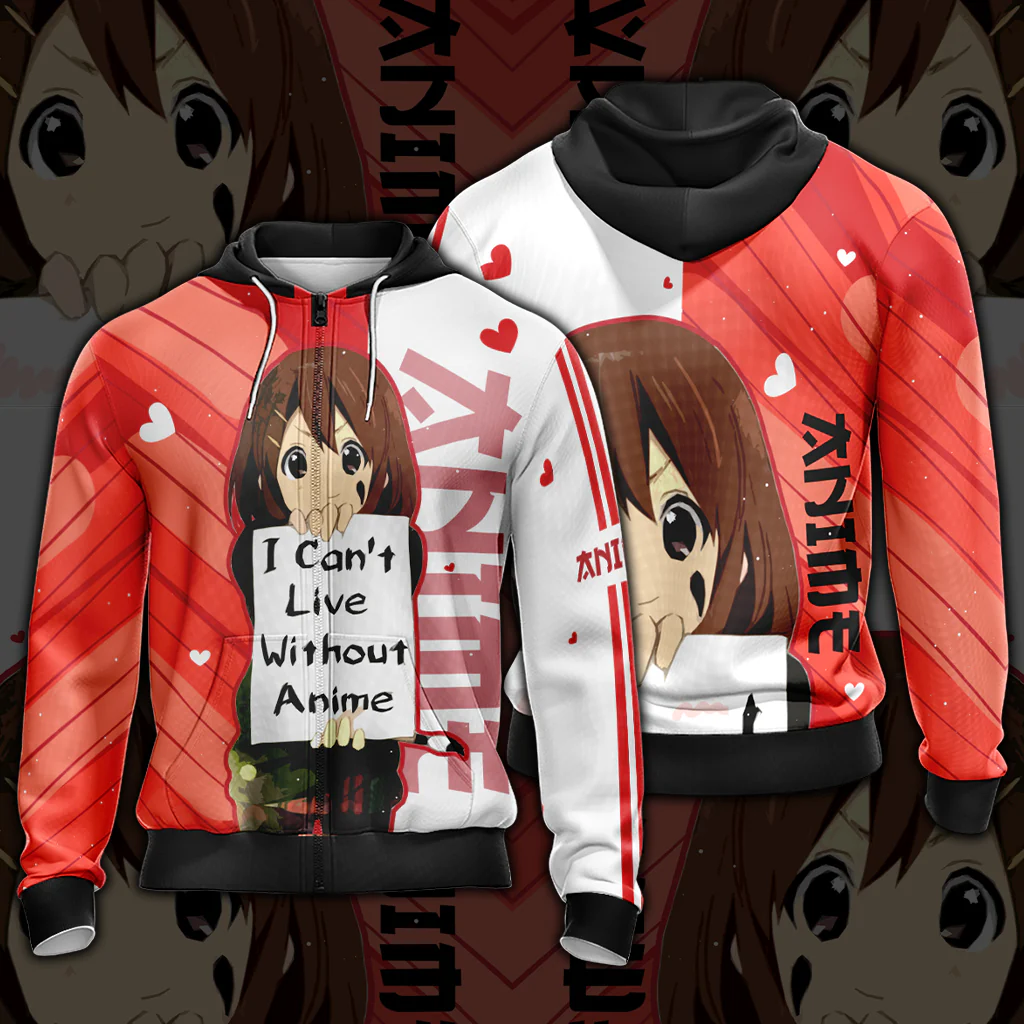 I Can't Live Without Anime Unisex 3D T-shirt Zip Hoodie - Image 4