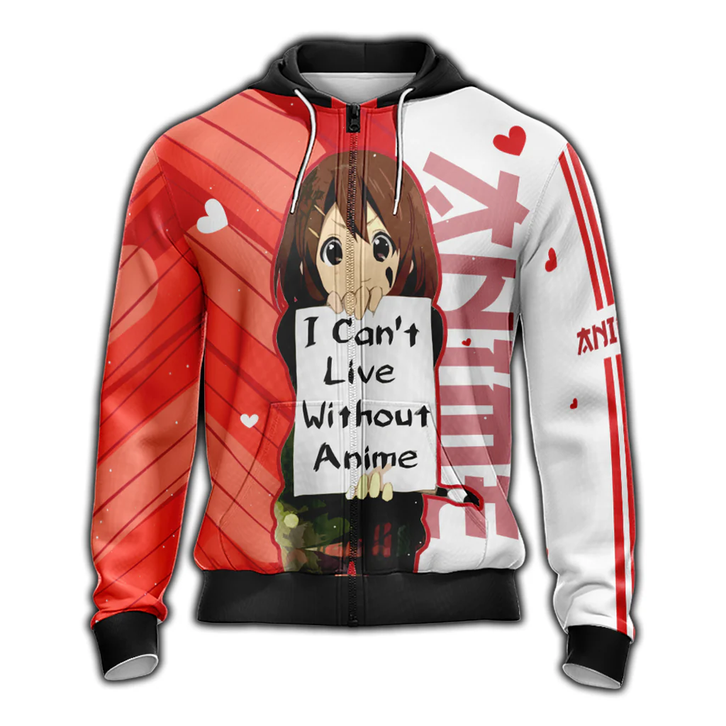 I Can't Live Without Anime Unisex 3D T-shirt Zip Hoodie - Image 5