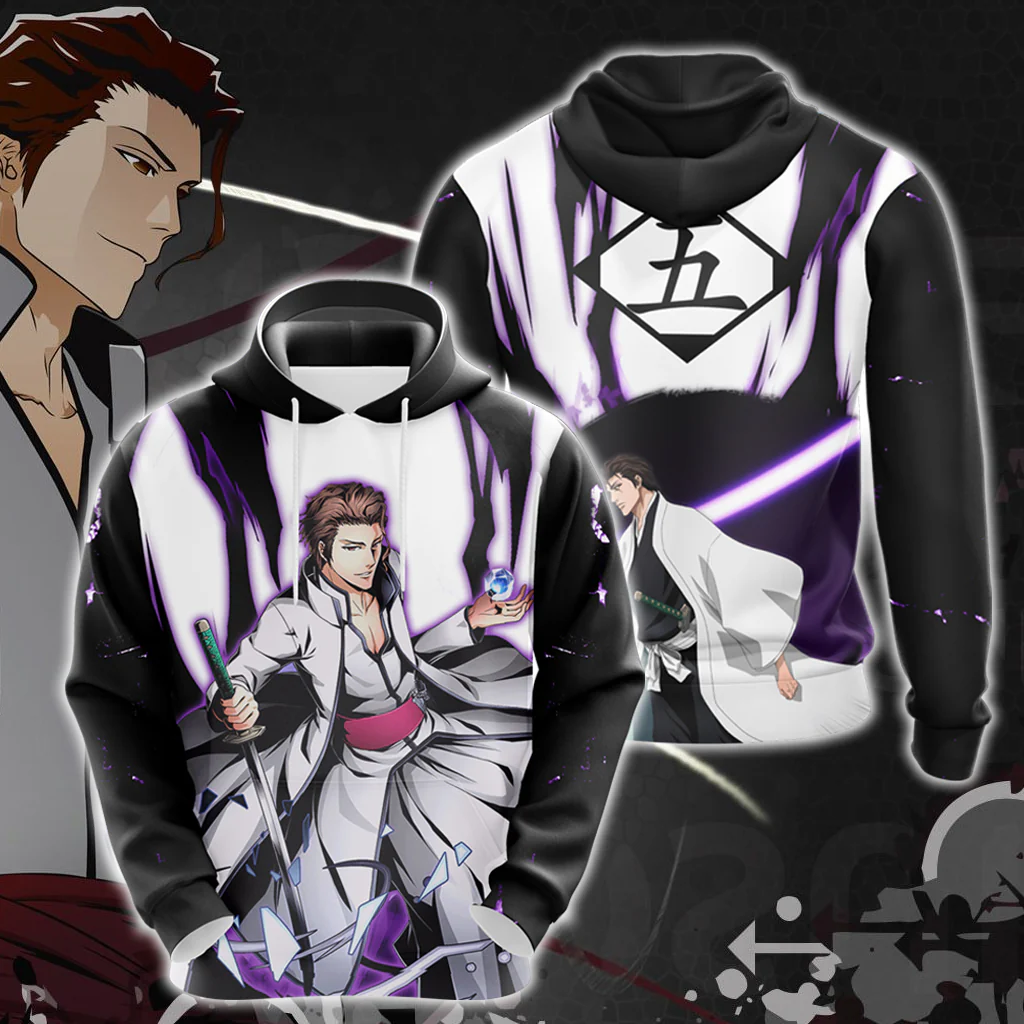 Bleach Aizen Sōsuke Unisex 3D T-shirt Zip Hoodie Pullover Hoodie - Image 3