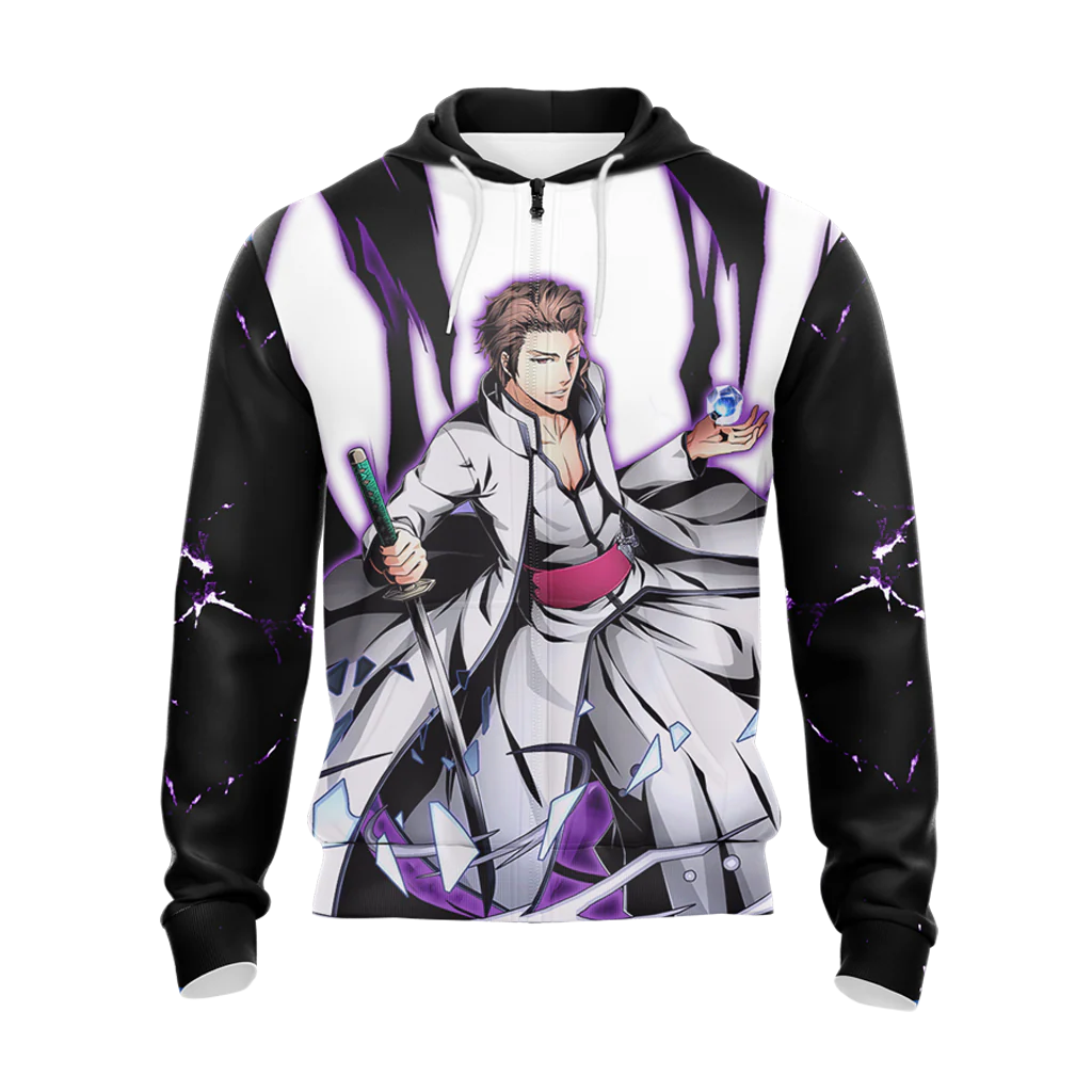 Bleach Aizen Sōsuke Unisex 3D T-shirt Zip Hoodie Pullover Hoodie - Image 6