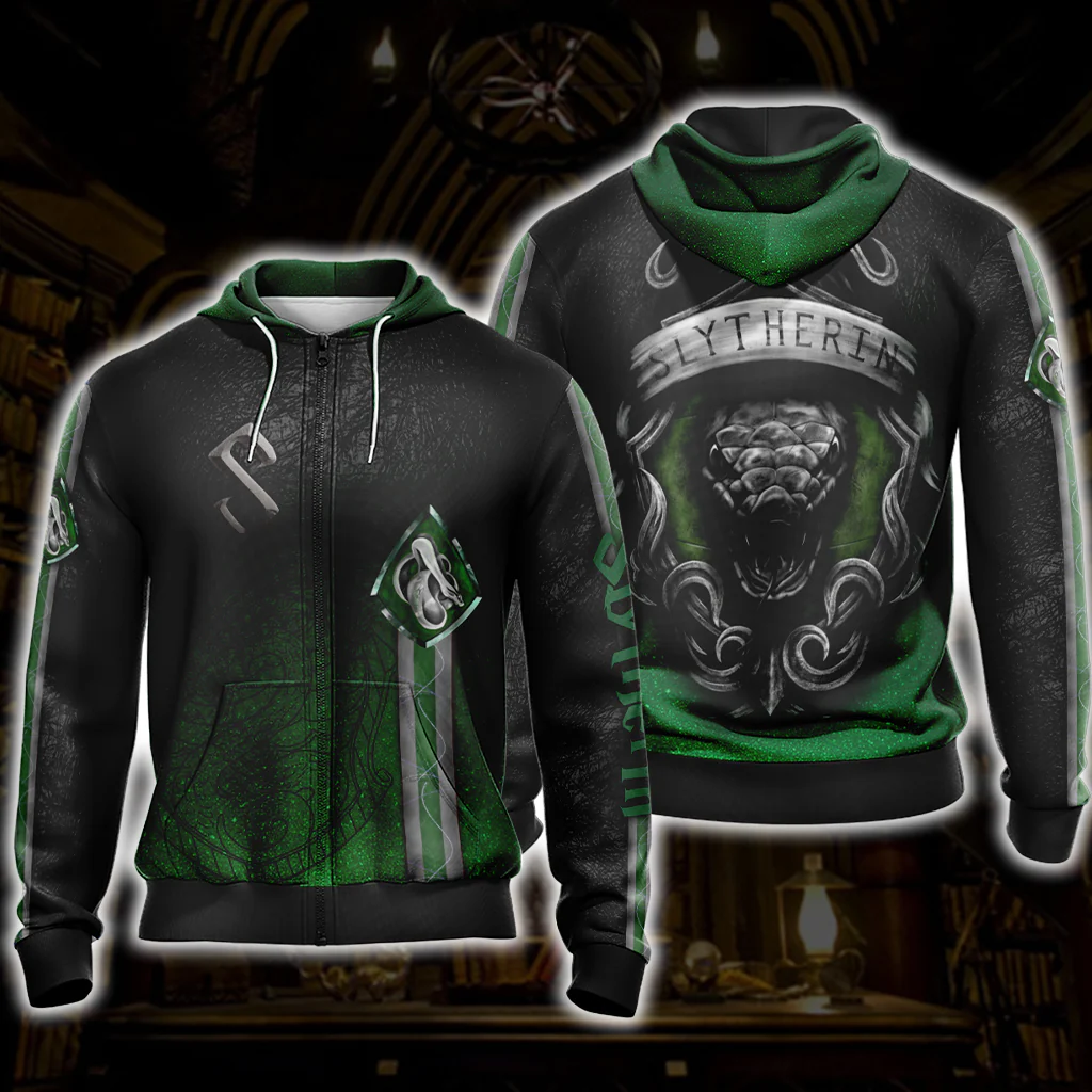 Harry Potter Hogwarts House Gryffindor Slytherin Ravenclaw Hufflepuff T-shirt Zip Hoodie Pullover Hoodie - Image 15
