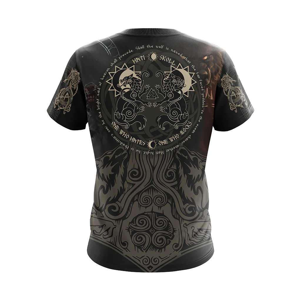 Vikings - The Sons Fenrir The Wolf Hati & Sköll - One Who Hates One Who Mocks Unisex 3D T-shirt Zip Hoodie Pullover Hoodie - Image 6