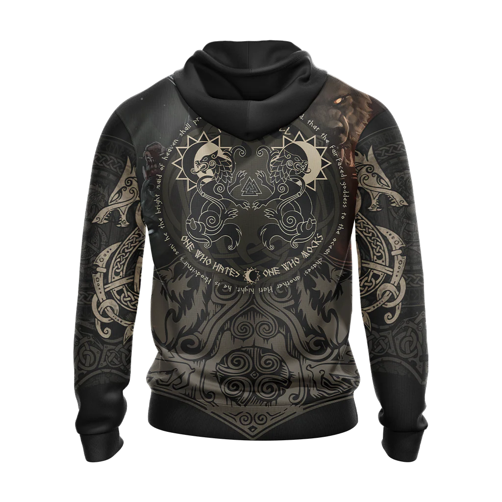 Vikings - The Sons Fenrir The Wolf Hati & Sköll - One Who Hates One Who Mocks Unisex 3D T-shirt Zip Hoodie Pullover Hoodie - Image 9