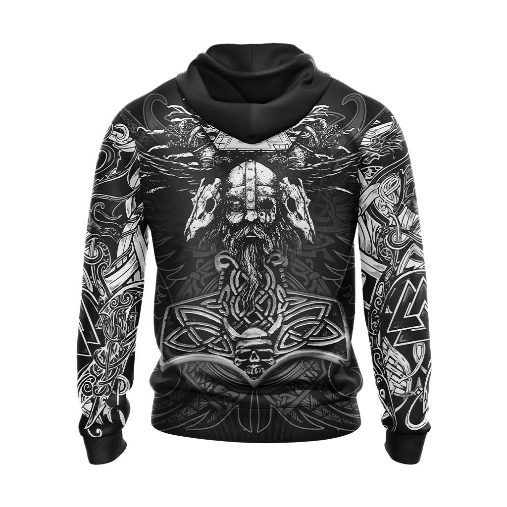Viking Pattern Unisex 3D T-shirt Zip Hoodie Pullover Hoodie - Image 8