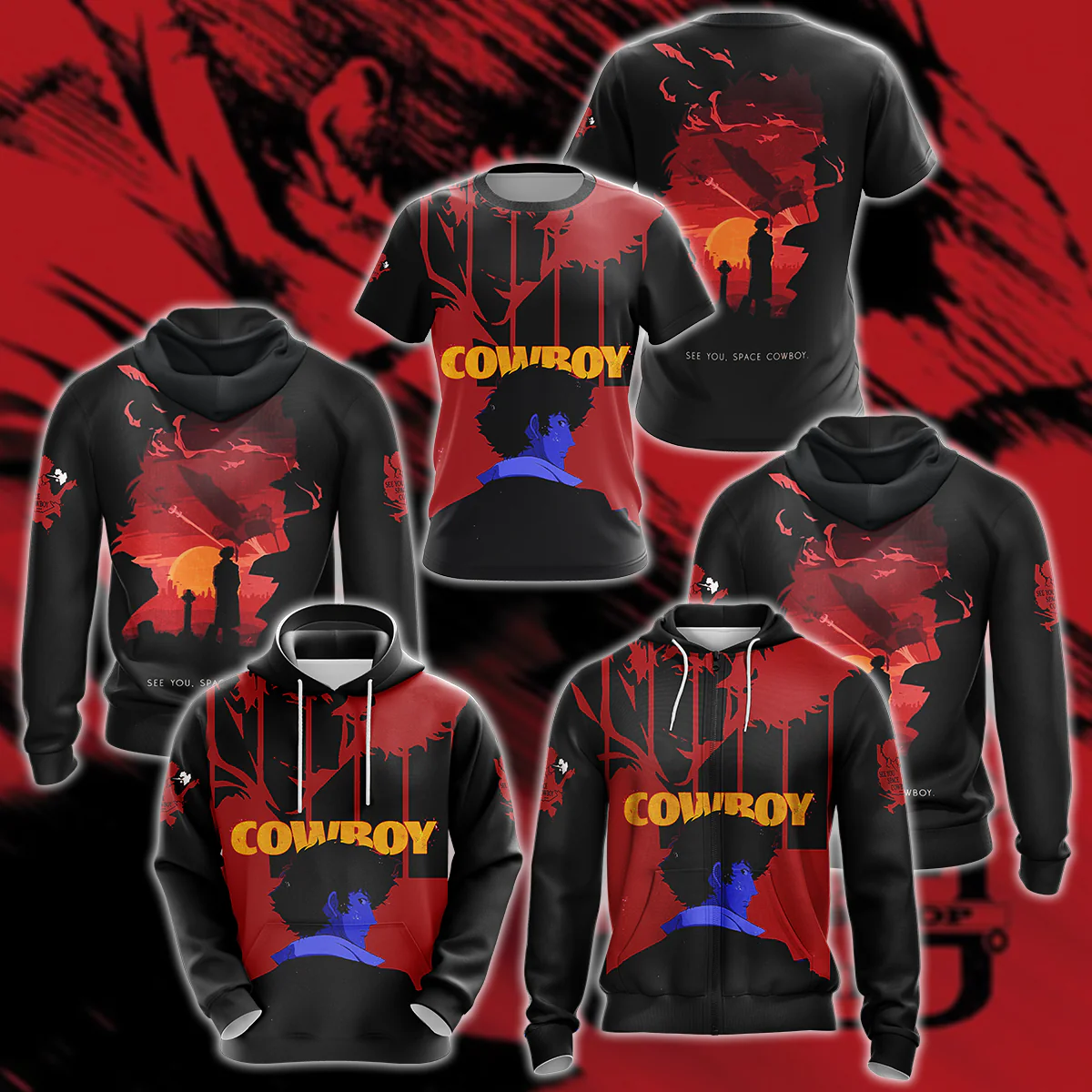 Cowboy Bebop 3D All Over Print T-shirt Tank Top Zip Hoodie Pullover Hoodie Hawaiian Shirt Beach Shorts Jogger - Image 3