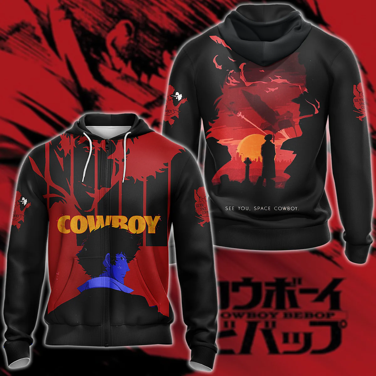 Cowboy Bebop 3D All Over Print T-shirt Tank Top Zip Hoodie Pullover Hoodie Hawaiian Shirt Beach Shorts Jogger - Image 5
