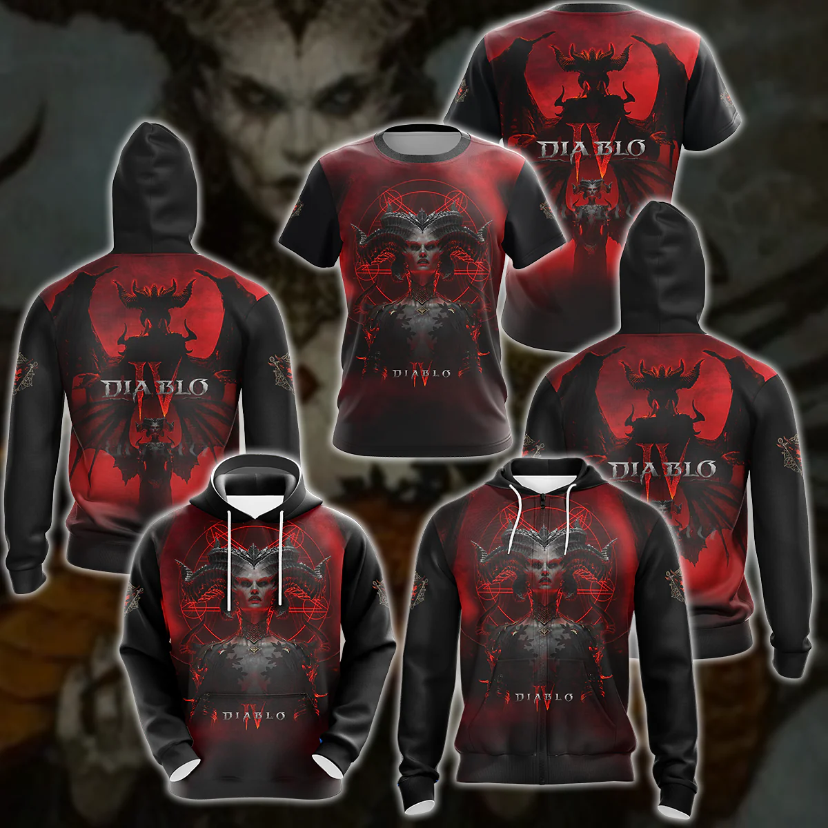 Diablo IV Lilith Video Game 3D All Over Printed T-shirt Tank Top Zip Hoodie Pullover Hoodie Hawaiian Shirt Beach Shorts Jogger - Image 5