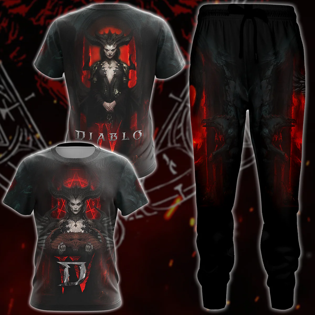 Diablo IV Video Game 3D All Over Printed T-shirt Tank Top Zip Hoodie Pullover Hoodie Hawaiian Shirt Beach Shorts Jogger - Image 3