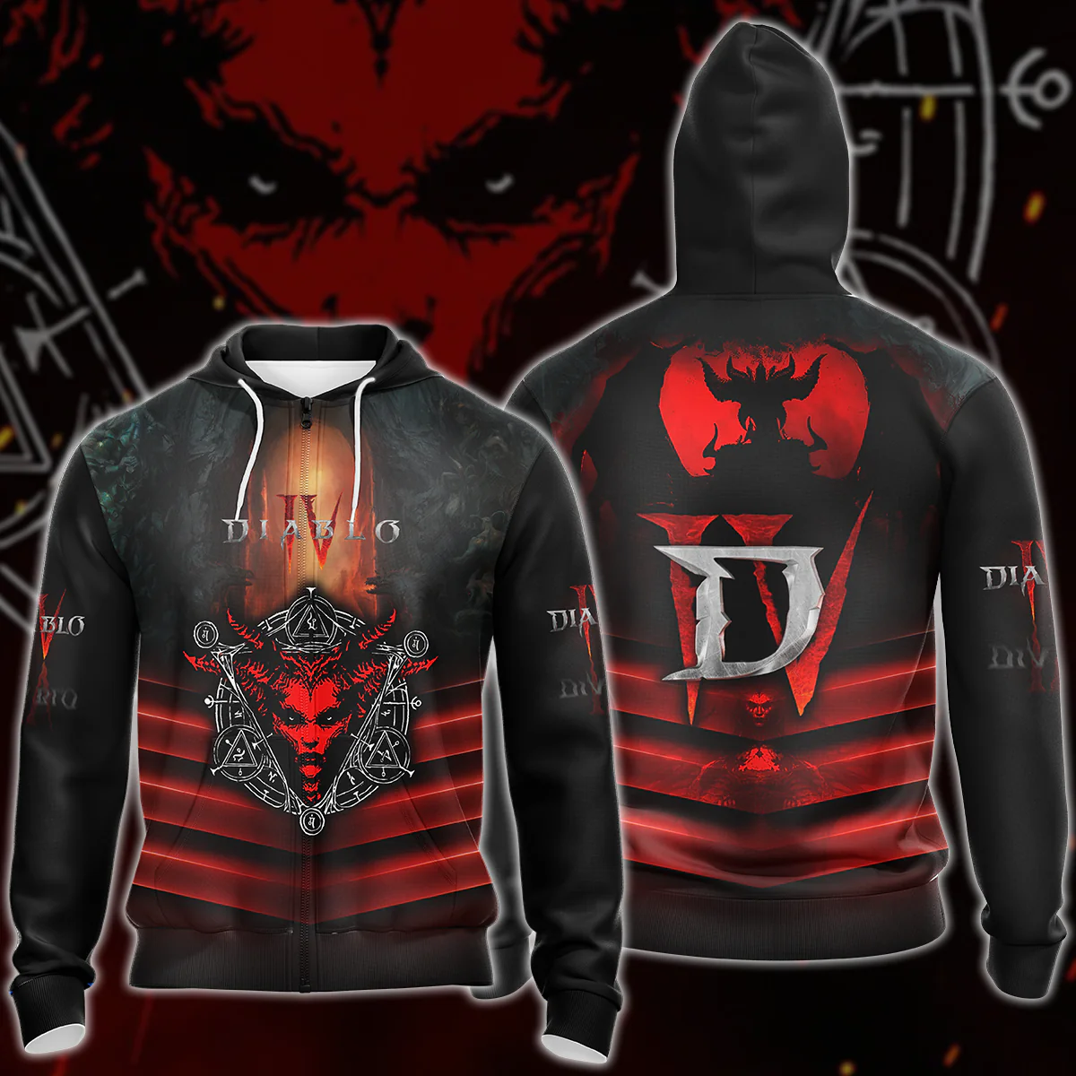 Diablo IV Video Game 3D All Over Printed T-shirt Tank Top Zip Hoodie Pullover Hoodie Hawaiian Shirt Beach Shorts Jogger - Image 4