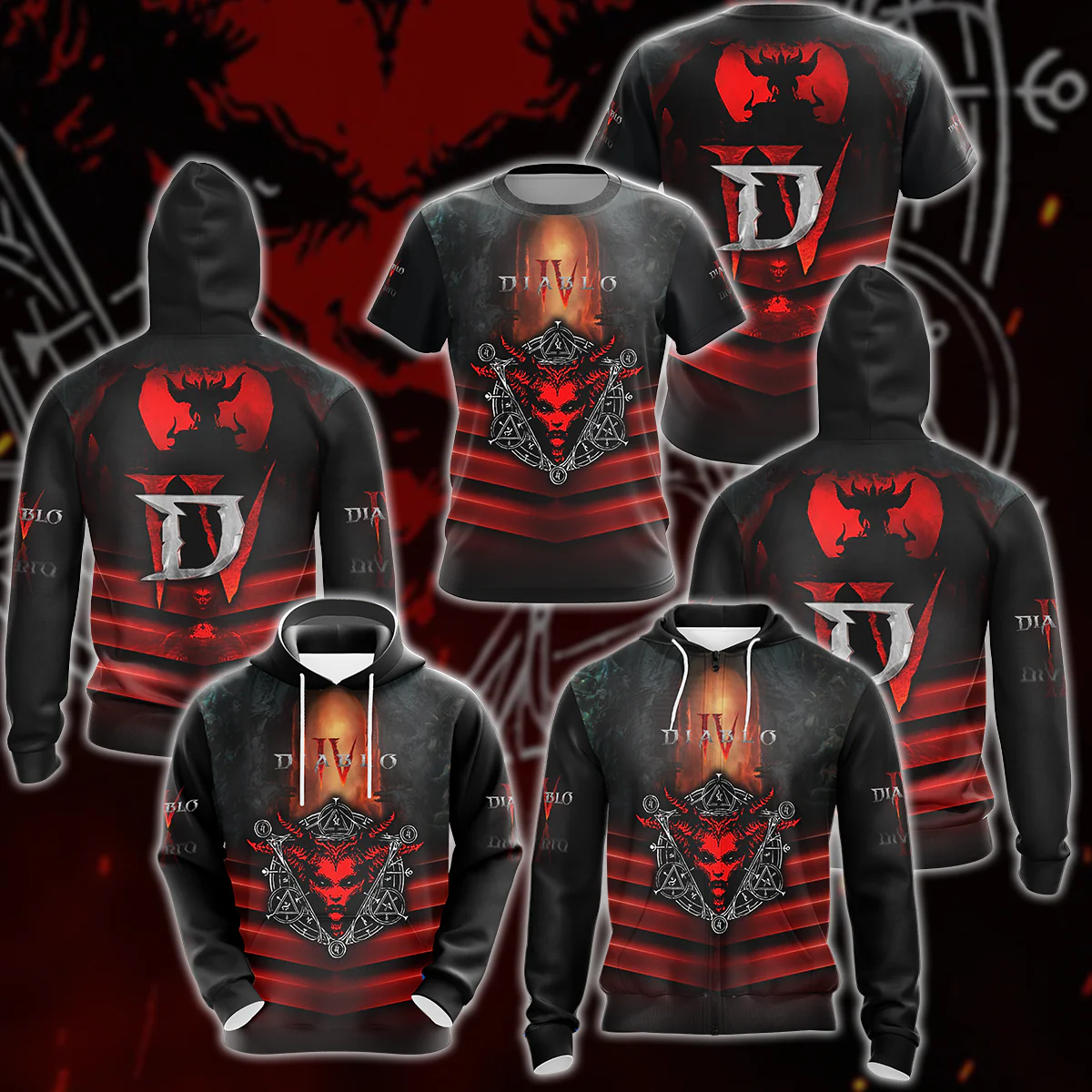 Diablo IV Video Game 3D All Over Printed T-shirt Tank Top Zip Hoodie Pullover Hoodie Hawaiian Shirt Beach Shorts Jogger - Image 5
