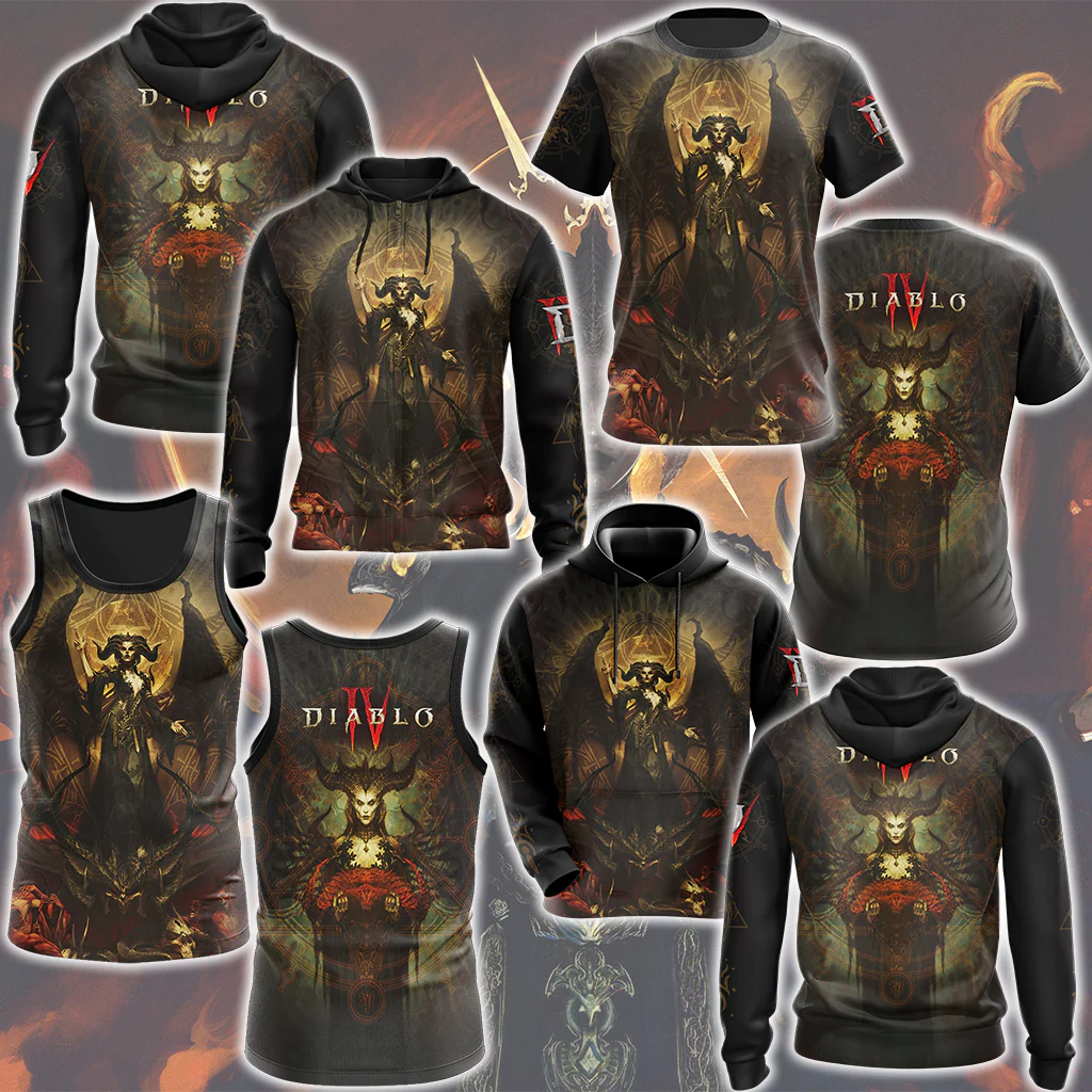 Diablo IV Video Game All Over Printed T-shirt Tank Top Zip Hoodie Pullover Hoodie Hawaiian Shirt Beach Shorts Joggers - Image 11