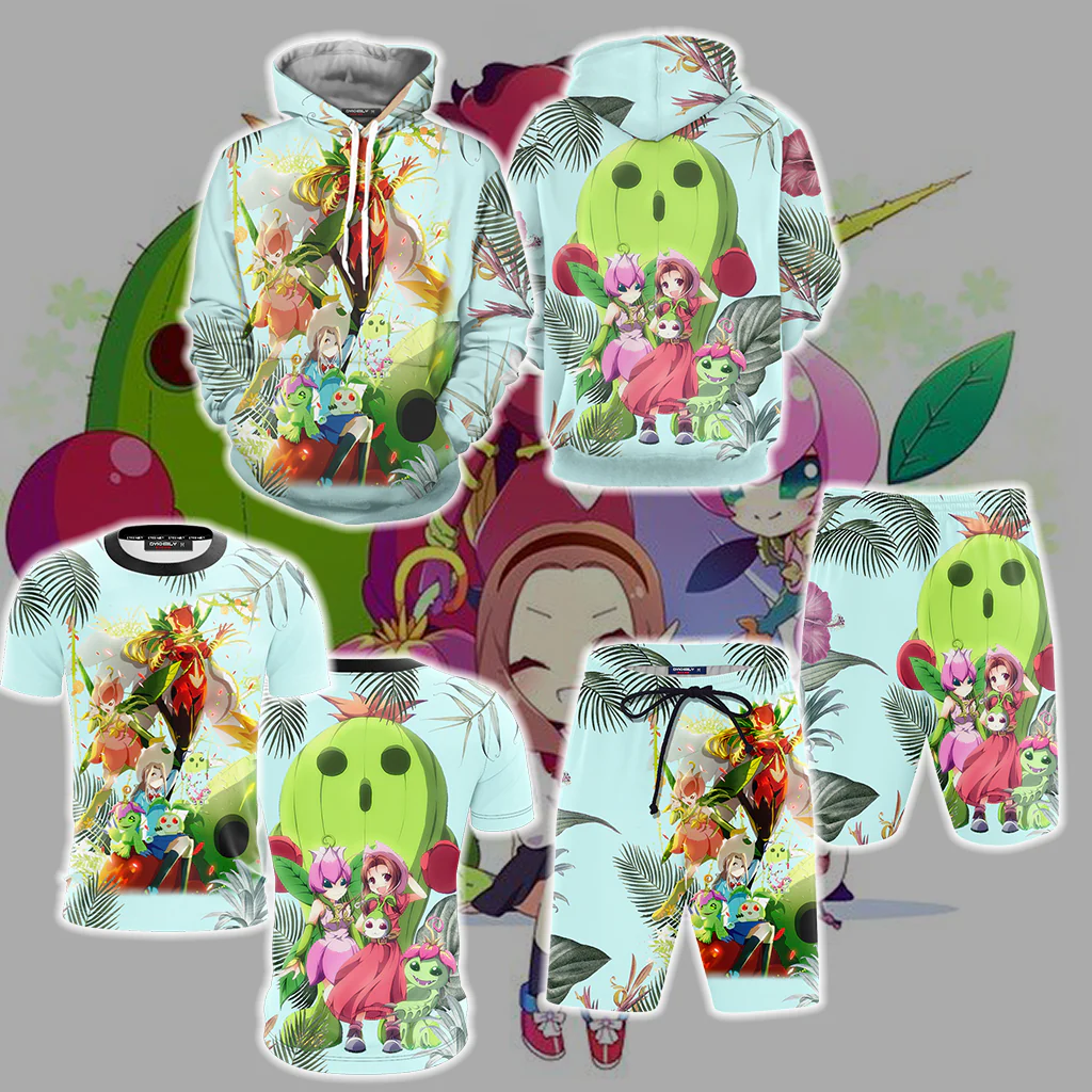 Digimon Palmon Evolution Line Unisex 3D T-shirt - Image 4